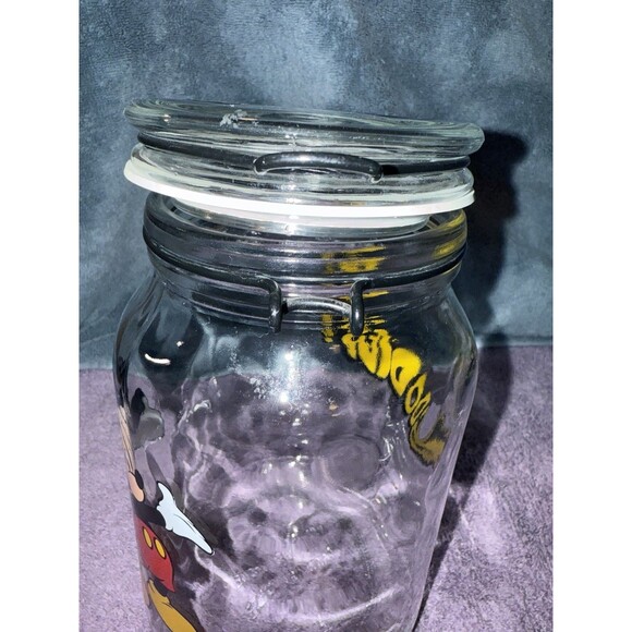 Vintage Mickey Mouse Goodies Jar Canister Walt Disney Glass Collectibles - Picture 4 of 4